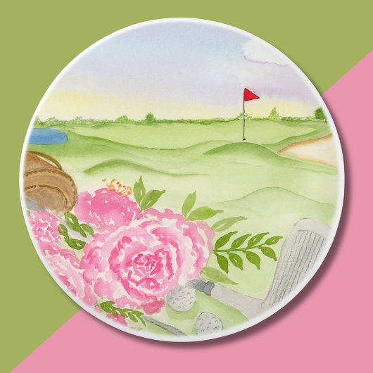  Peonies On Golf Course セラミックノブ