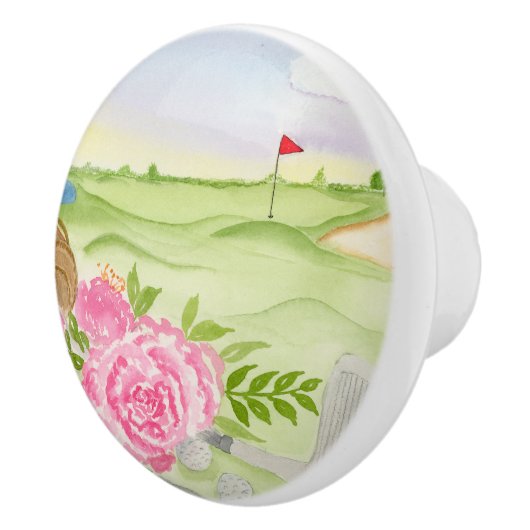  Peonies On Golf Course セラミックノブ (右)