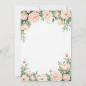 Peonies Peach Pink Floral Elegant Script Sweet 16 招待状 (裏面)