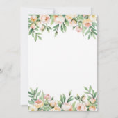 Peonies Peach Pink Script Elegant Floral Sweet 16 招待状 (裏面)