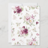 Peonies Pink Burgundyフローラ画像の保存日付 セーブザデート (裏面)