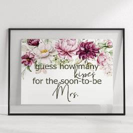 Peonies Pink Burgundy推測する何人のキスゲーム ポスター