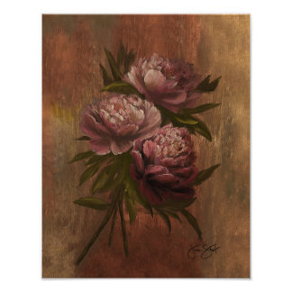 Peonies Poster 11x14 フォトプリント