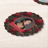  Peonies Theme Birthday  ペーパーコースター (アングル)