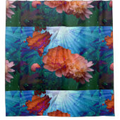 Peonies Under Water シャワーカーテン (正面)