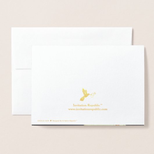 Peonyかわいらしフローラ写真結婚の感謝 箔カード (裏面封筒付き)