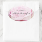 Peonyクローズアップテキストボックス蔵書票 楕円形シール (バッグ)