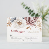 Peonyビクトリアン LuxeウェディングRSVPカード 出欠カード (スタンド正面)