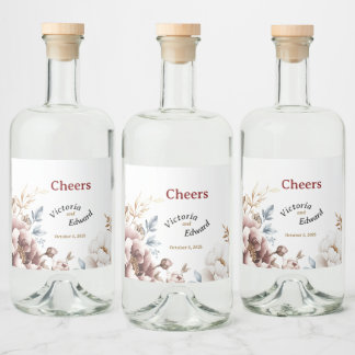 Peonyビクトリアン Luxe飲料酒ボトルラベル リキュールボトルラベル