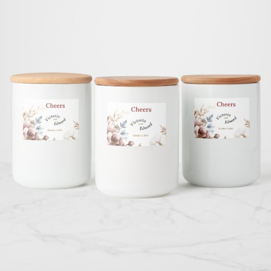 Peonyビクトリアン Luxe Food Container Labels フードラベル (ボトル)