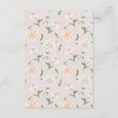 Peonyフローラ結婚Mauveの情報カード エンクロージャーカード (裏面)