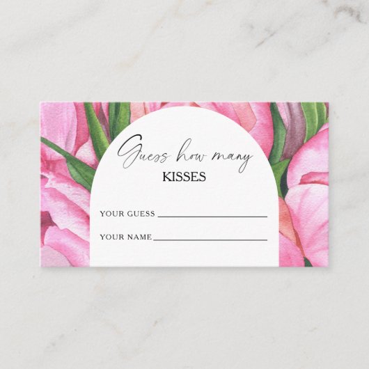 Peonyフローラ – 推測する数のキスブライダルゲーム エンクロージャーカード (正面)