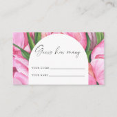 Peonyフローラ – 数を推測 – ブライダルゲーム エンクロージャーカード (正面)