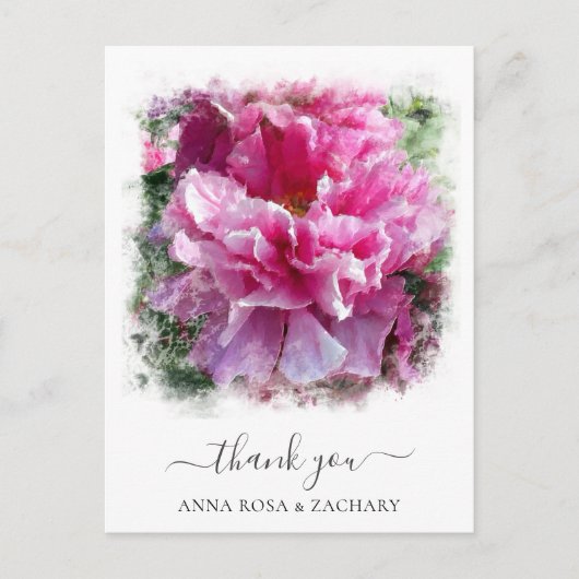 *~* Peony芸術的フローラありがとうAR1ポストカード ポストカード (正面)