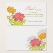 Peony 結婚's Thank Youメッセージカードの囲い (正面&裏面)