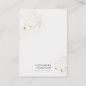 Peony *金ゴールドモダンフローラスケッチジュエリー表示 名刺 (正面)