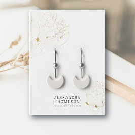 Peony *金ゴールドモダンフローラスケッチジュエリー表示 名刺