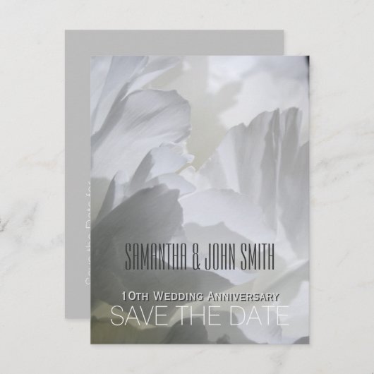 Peony 10th 結婚の記念日を保存1 案内ポストカード (正面/裏面)