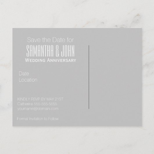 Peony 10th 結婚の記念日を保存1 案内ポストカード (裏面)