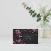  Peony 3D Flowers Dark Moody Black 名刺 (スタンド正面)