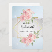 Peony anemoneあなたは私の花嫁のメイドになるの？ 招待状 (正面/裏面)