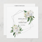 *～* PEONY AR15フローラQR RSVPフレー結婚ム 招待状 (正面/裏面)