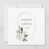 *~* PEONY AR15 QR RSVPフローラフレーム結婚s 招待状 (正面)