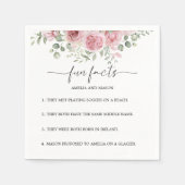 Peony Blush Floral Fun Facts Wedding Napkins スタンダードカクテルナプキン (正面)
