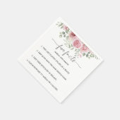 Peony Blush Floral Fun Facts Wedding Napkins スタンダードカクテルナプキン (角)