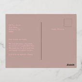 Peony Blush & Warm Taupe Christmas Photo 箔シーズンポストカード (裏面)