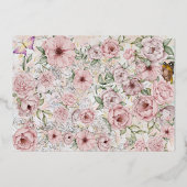 Peony Boquetのフォイル結婚日付カードを保存する 箔招待状 (裏面)