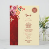 Peony Chinese Wedding Menu Card メニュー (スタンド正面)