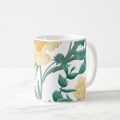 Peony Claire de Lune植物シームレスなパターン。 コーヒーマグカップ (正面右)