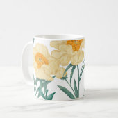 Peony Claire de Lune植物シームレスなパターン。 コーヒーマグカップ (正面左)