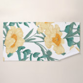 Peony Claire de Lune plants seamless pattern. Hand バスタオル (バスタオル)