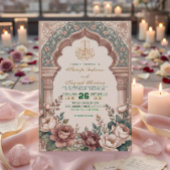 Peony Cream Moorish Archway Islamic Wedding 招待状