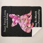 Peony Filled French Bulldog Personality Traits シェルパブランケット (正面(横))