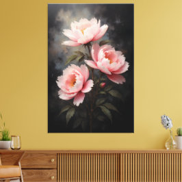 Peony Floral Artwork キャンバスプリント