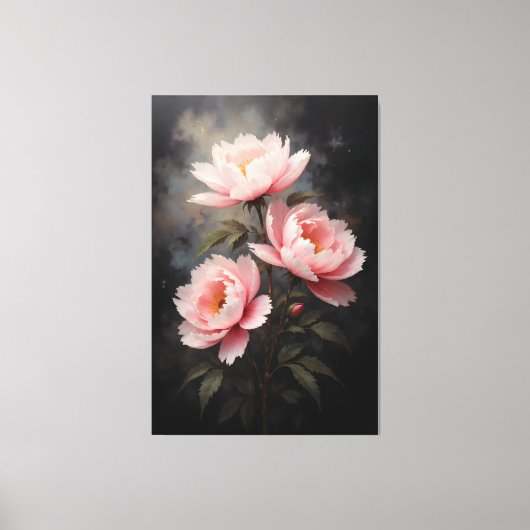 Peony Floral Artwork キャンバスプリント (正面)