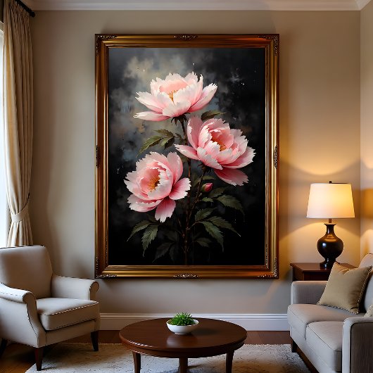 Peony Floral Artwork ポスター