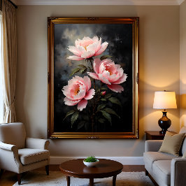Peony Floral Artwork ポスター