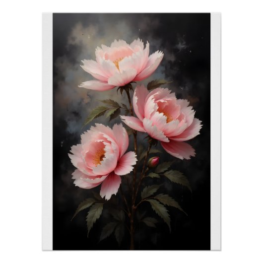 Peony Floral Artwork ポスター (正面)