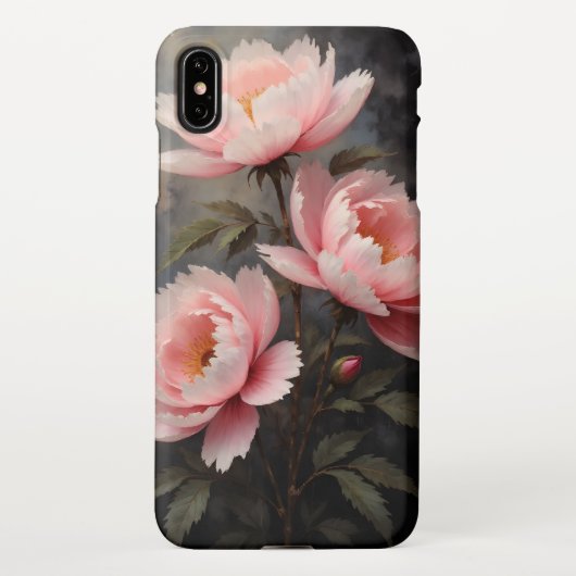 Peony Floral Artwork iPhoneケース (裏面)
