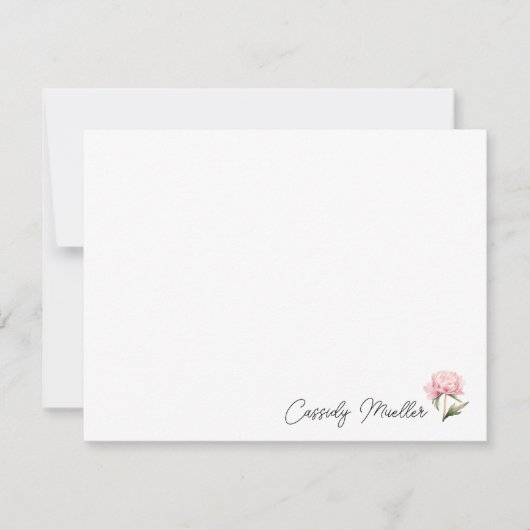 Peony Floral Note Card ノートカード (正面)