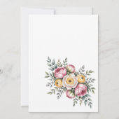 Peony flower border wedding 招待状 (裏面)