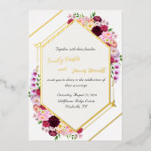 Peony Foil Wedding Invite  箔招待状 (正面)