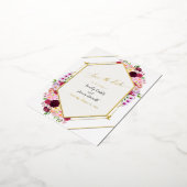  Peony Foil Wedding Save the Date 箔招待状ポストカード (回転した状態)