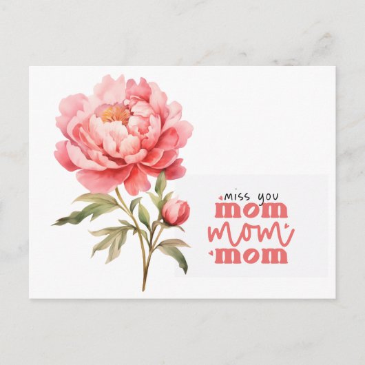 Peony for Mom on Mother's Day ポストカード (正面)
