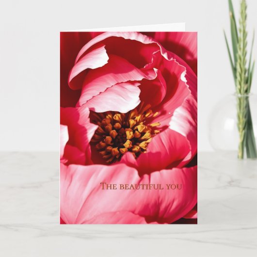 Peony  Greeting card with original poem サンキューカード (正面)