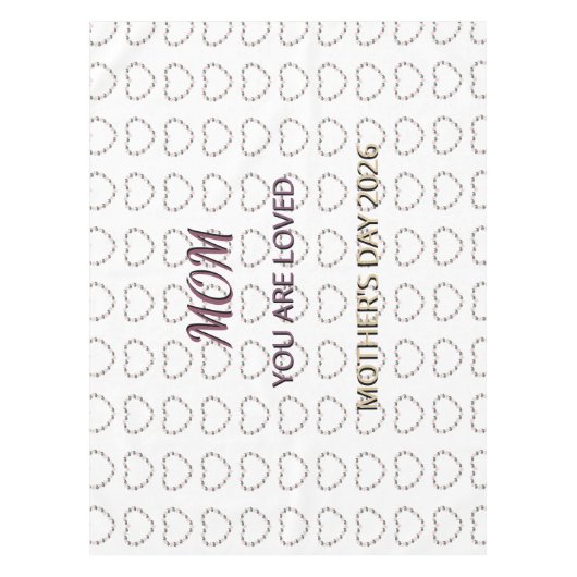 Peony Heart Celebration Pattern for Mom テーブルクロス (正面)